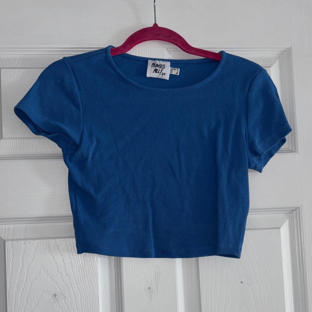 Princess Polly Blue Crop Top